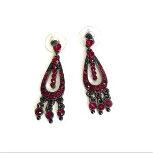 Red stone vintage dangle earrings